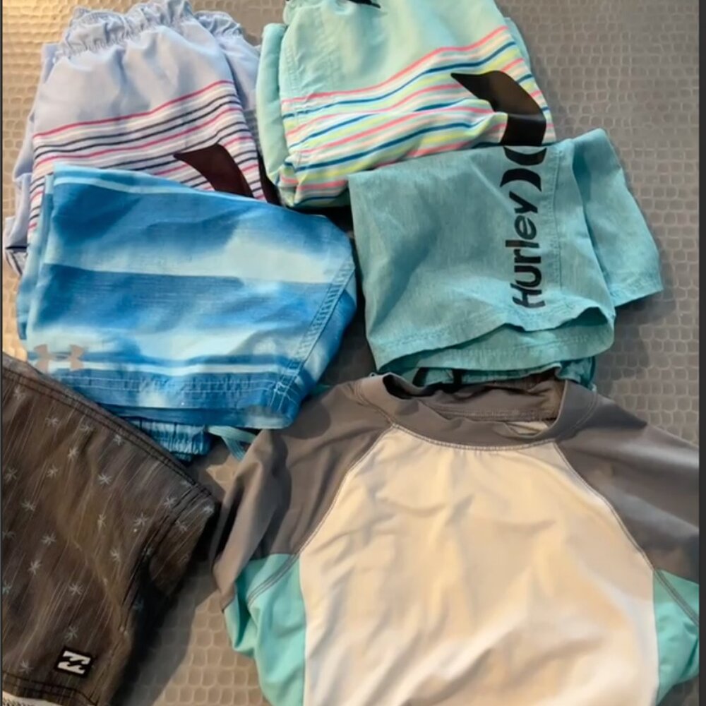 Boys swim shirt and shorts bundle
